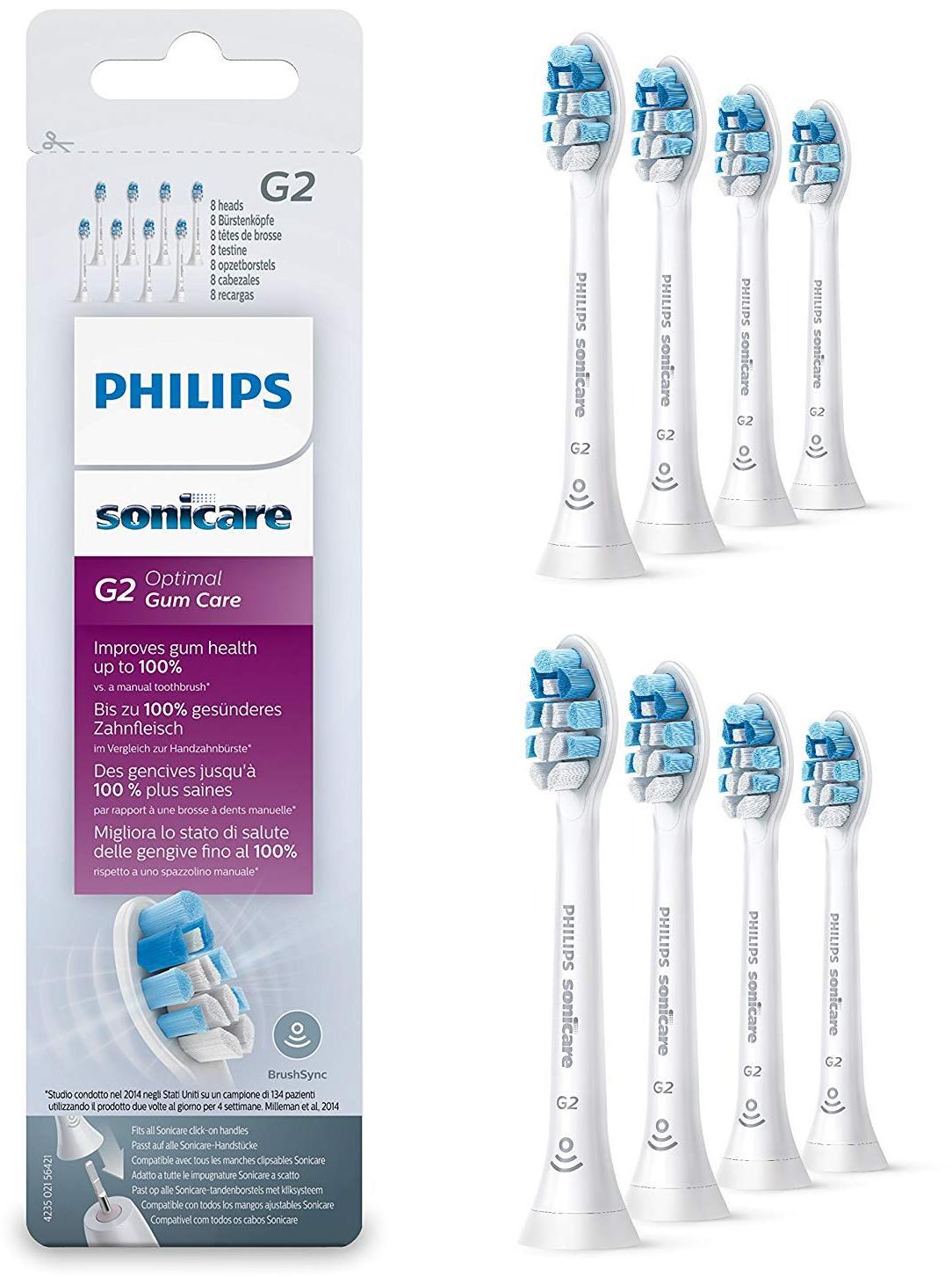 painter Geography Because Philips HX9038/12 G2 Optimal Gum Care 8 Pack Toothbrush Heads