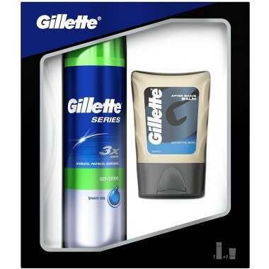 Gillette 81561894 Series Sensitve Skin Shaving Gel Plus Aftershave Gift Set