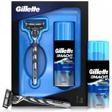 Gillette 81622807 Mach3 Men's Razor & 75ml Extra Comfort Shaving Gel Gift Set