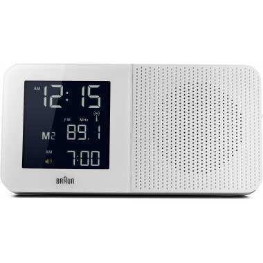Braun BNC010 White Global Radio-Controlled Alarm Clock Radio