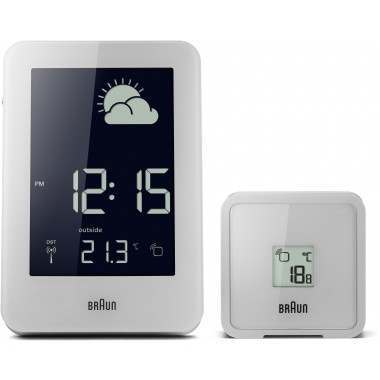 Braun BNC013 White Weather Station Alarm Clock