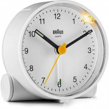 Braun BC01W Classic Analogue White Alarm Clock
