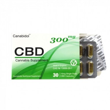 Canabidol CBD03001 300mg Cannabis Supplement 30 Capsules