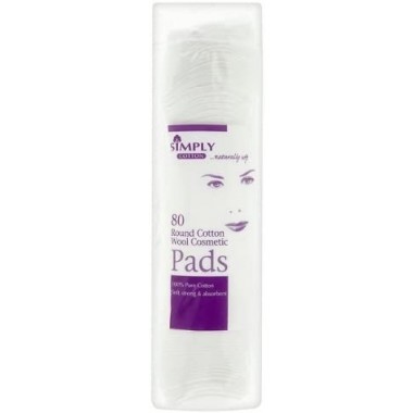 Simply ACSIM003A Pack of 80 Cotton Round Cosmetic Pad