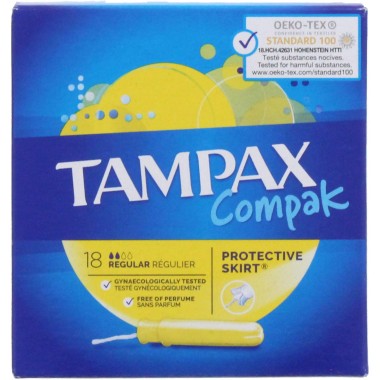 Tampax TOTAM103 Compak Regular 18 Pack Tampons