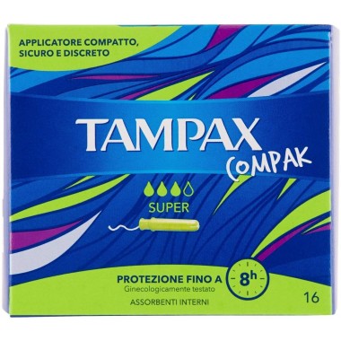 Tampax TOTAM107 Compak Super Pack Of 16 Tampons