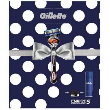 Gillette 81741122 Fusion Razor, Shaving Gel & Stand Gift Set