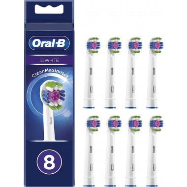 Oral-B EB18-8 3D White 8 Pack Toothbrush Heads