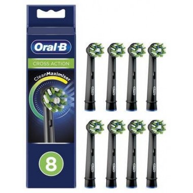 Oral-B EB50-8 CrossAction 8 Pack Black Toothbrush Heads