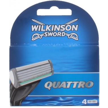 Wilkinson Sword TOWIL013 Quattor Pack of 4 Razor Blades