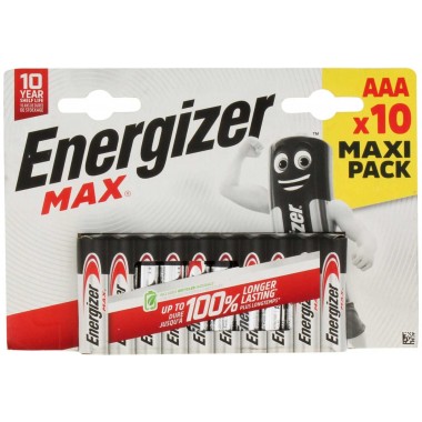 Energizer HOENE011 Max AAA Alkaline 10 Pack Batteries