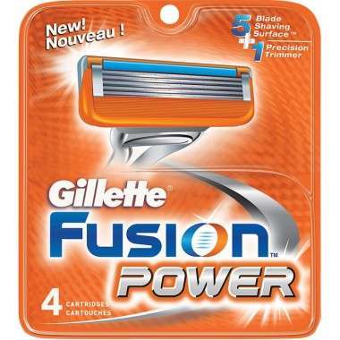 Gillette 81307324 Fusion Power Pack of 4 Blade Pack