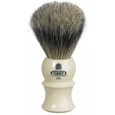 Kent VS10GEL Imitation Ivory Resin Handle Gel-Shaving Pure Bristle Shaving Brush