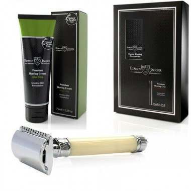 Edwin Jagger PPS-GS314SCAVT Aloe Vera (DE safety razor + Shaving cream) Shaving Start Up Kit