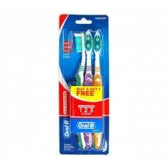 Oral-B TOORA168 All Rounder 123 Clean Medium Triple Pack Toothbrush