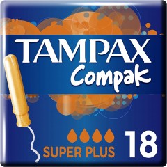 Tampax TOTAM105 Compak Super Plus 18 Pack Tampons