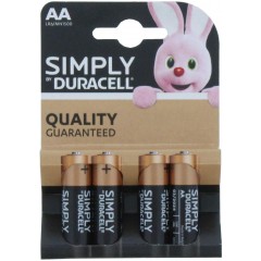 Duracell HODUR185A AA Simply Pack Of 4 Batteries