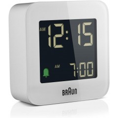 Braun BC08W Digital White Travel Alarm Clock