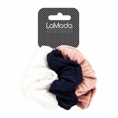 Lamoda LM4527 3 Pack Set of Ribbed Scrunchie