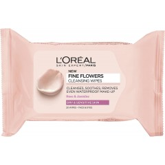 L'Oreal COSLOR1106 Paris Fine Flowers Sensitive Skin Pack of 25 Cleansing Wipes