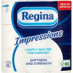Regina HOREG004 3 Ply 9 Pack Toilet Tissues