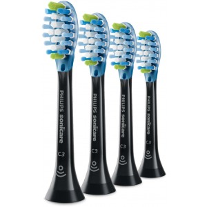 Philips HX9044/33 C3 Premium Plaue Defence Pack of 4 Black Toothbrush Heads